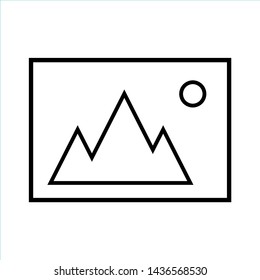 Photography logotype, web icon, abstract picture of mountain landscape. Tourism, sightseeing  pictogram.