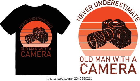 Fotografie Lover Shirt, Camera Long Sleeve T Shirt Design. Kameramann Fotograf Retro Vintage T-Shirt Design, Fotograf fotografiert, World Fotografy Day t Shirt Design, World Fotografy Day