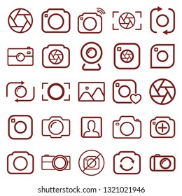 photography minimal thin line web icon set. simple vector illustration outline. concept for infographic, website or app.