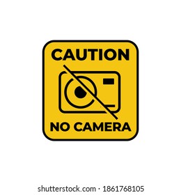 Photography not allowed sign. Camera icon in crossed circle