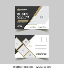 photography postcard template layout design vector illustrator. 	
