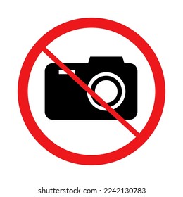 Photography prohibited icon. No camera allowed sign. Vector.