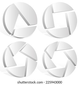 Photography related and  general 3d emblems. (3d shutter symbol)