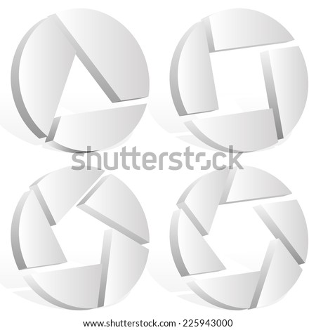 Photography related and  general 3d emblems. (3d shutter symbol)