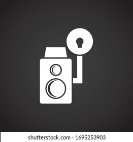 Photography related icon on background for graphic and web design. Creative illustration concept symbol for web or mobile app.