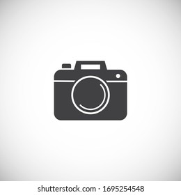 Photography related icon on background for graphic and web design. Creative illustration concept symbol for web or mobile app.