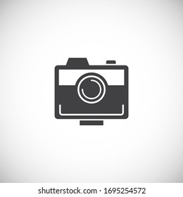 Photography related icon on background for graphic and web design. Creative illustration concept symbol for web or mobile app.