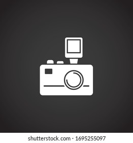 Photography related icon on background for graphic and web design. Creative illustration concept symbol for web or mobile app.