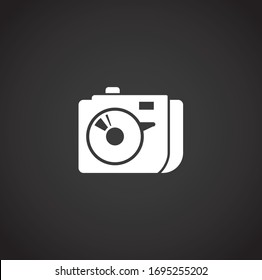 Photography related icon on background for graphic and web design. Creative illustration concept symbol for web or mobile app.