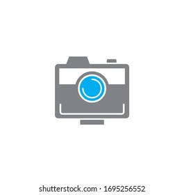 Photography related icon on background for graphic and web design. Creative illustration concept symbol for web or mobile app.
