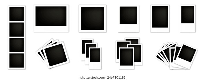 Photography of a retro blank with a shadow on a transparent background. Vector