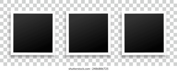 Photography of a retro blank with a shadow on a transparent background. Vector