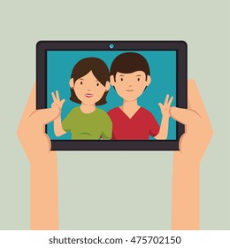 photography selfie style isolated vector illustration design