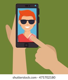 photography selfie style isolated vector illustration design