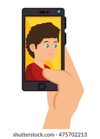 photography selfie style isolated vector illustration design