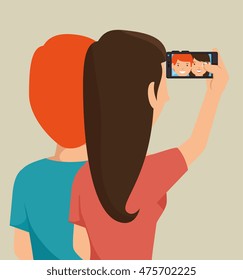 photography selfie style isolated vector illustration design