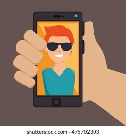 photography selfie style isolated vector illustration design