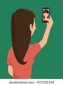 photography selfie style isolated vector illustration design