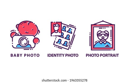 Photography Service and Studio Graphic Icons Vector Set