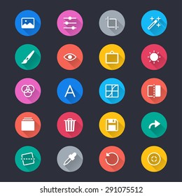 Photography simple color icons