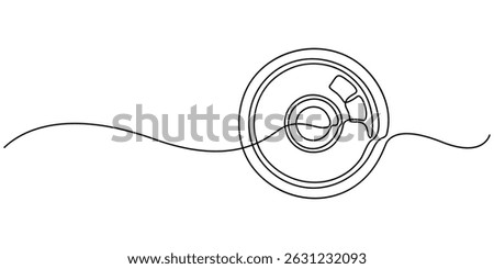 Photography Single Line Icon, Camera lens continuous one line drawing, Camera Lens Diaphragm Line Art, Vibrant camera lens, monochrome camera lens, minimal style pro vector illustration. outline.
