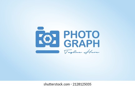 Photography Sky Blue Camera Vector Logo Stock Vector (Royalty Free