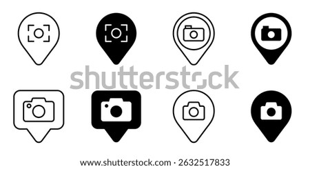Photography Spot,  location icon set