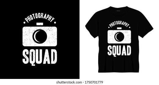 photography squad typography t-shirt design