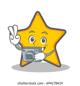 Photography star character cartoon style