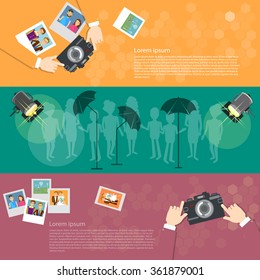 Photography studio banners vector illustration 