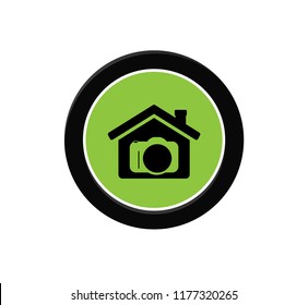 photography studio house icon vector logo design template