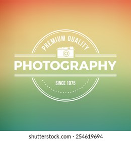 photography studio label on abstract background