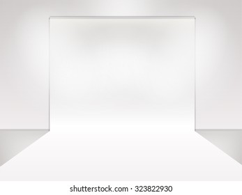 photography studio with lighting equipment and backdrop vector