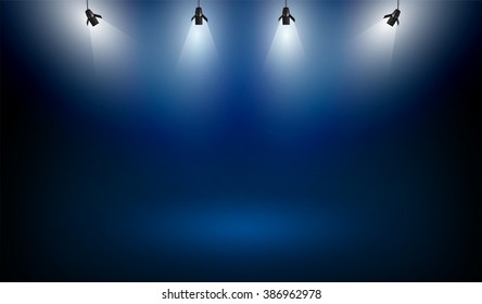 photography studio with lighting equipment and backdrop vector