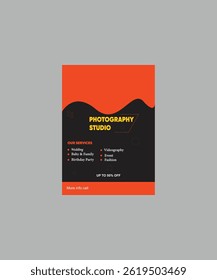 Photography studio services flyer design layout