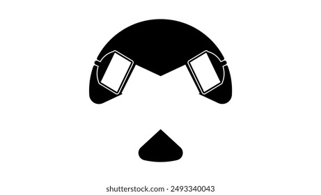 photography studio symbol, black isolated silhouette