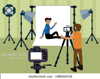 Photography studio's owner,cartoon concept,Photographer is taking photo the model - vector illustration

vector;business; entrepreneur; creative; photography studio