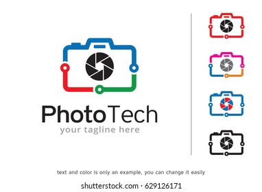 Photography Tech Logo Template Design Vector, Emblem, Design Concept, Creative Symbol, Icon