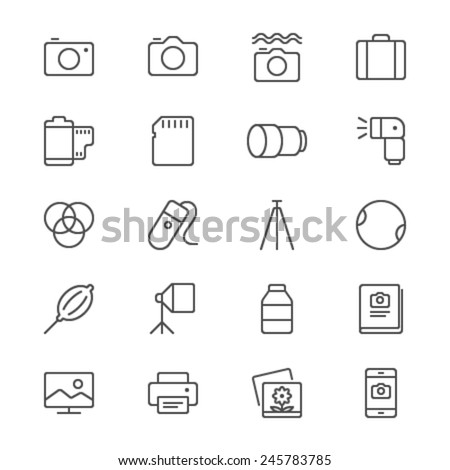 Photography thin icons