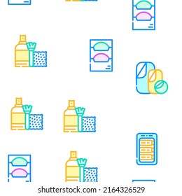 Photography Tool And Accessory Vector Seamless Pattern Color Line Illustration