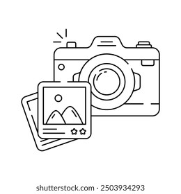 Photography, travel moments, camera vector design in modern style