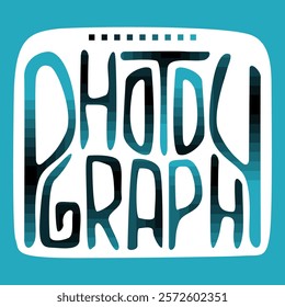 photography t-shirt design, vector illustration, abstract style with unique typography
