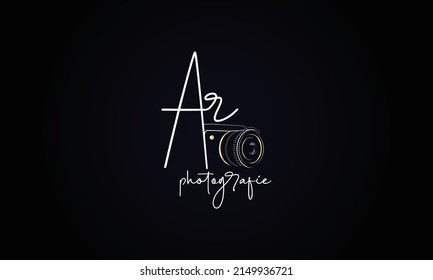 Photography Typography Signature Logo of the photographer. camera shutter. The abstract symbol for a Photo Studio in a simple minimalistic style. Vector logo template for a wedding photographer
