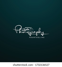 Photography Typography Signature Logo Vector