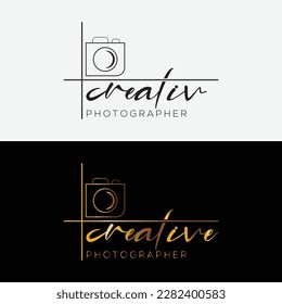 Photography Typography Signature Logo Vector