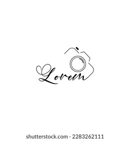 Photography Typography Signature Logo Vector