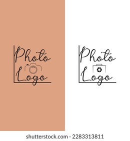Photography Typography Signature Logo Vector