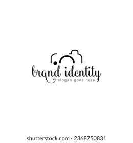 Photography Typography Signature Logo Vector