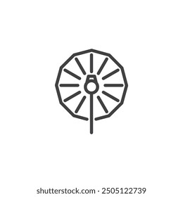 Photography Umbrella line icon. linear style sign for mobile concept and web design. Photography light umbrella outline vector icon. Symbol, logo illustration. Vector graphics
