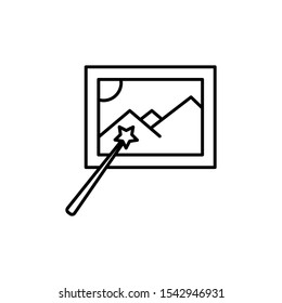 photography vector icon. Beautify photos with isolated white background. color can be changed. line style
